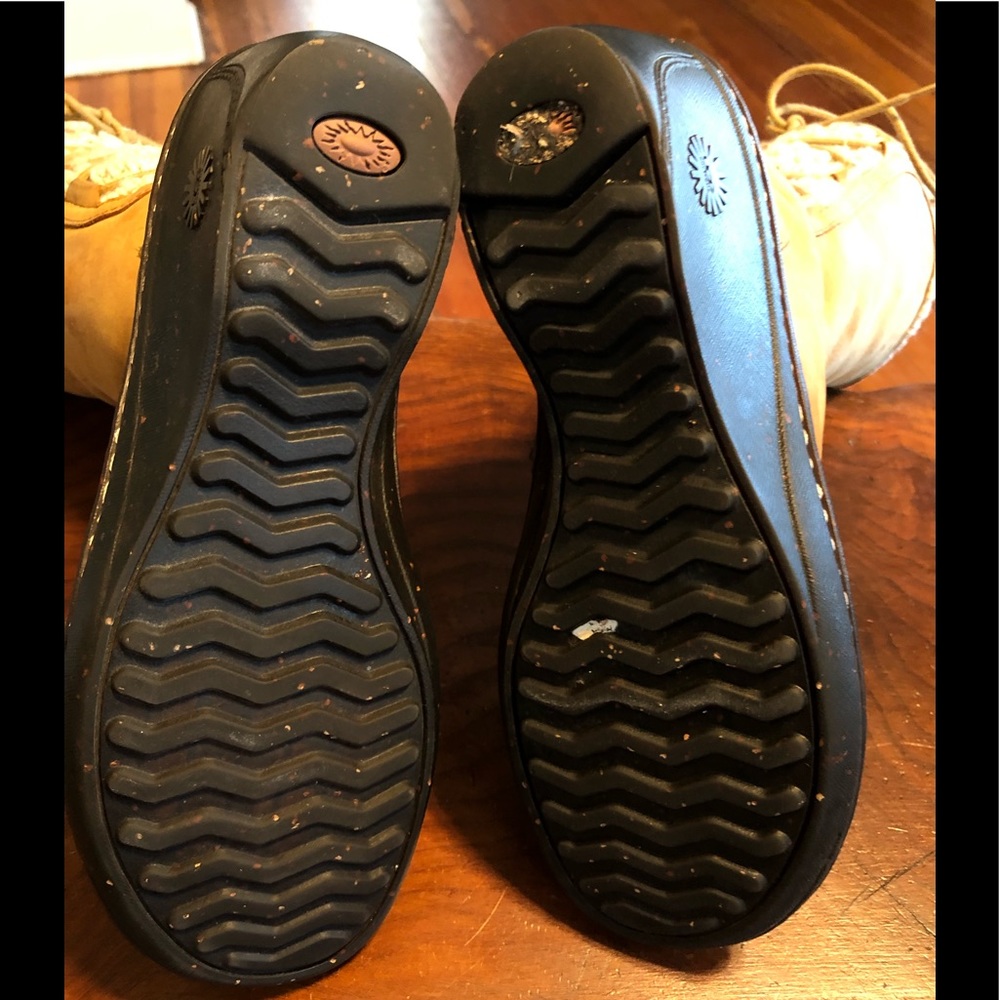 SOLD-UGG Sylair Chestnut Leather wedge Boots - Picture 6 of 8